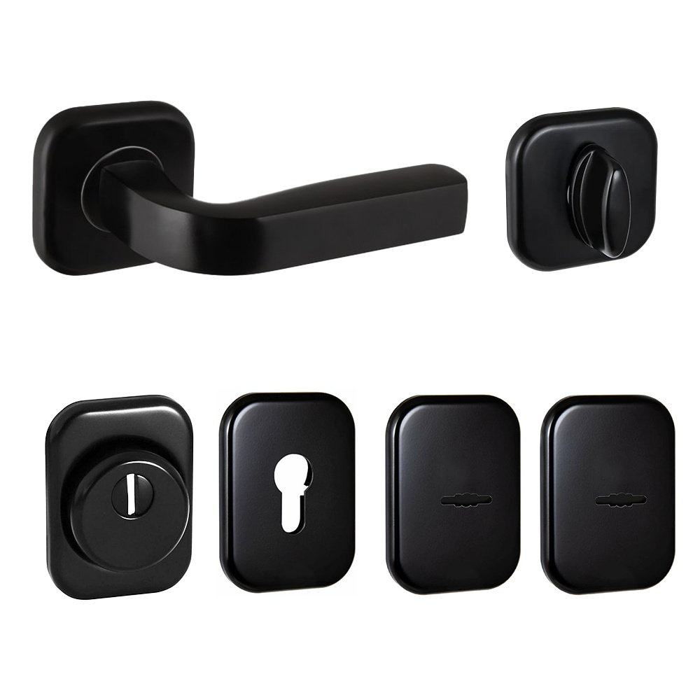 Factory Price Steel Door Lock Matt Black 62MM Round Knob Steel Ring With Plastic Knob Steel Door Knob