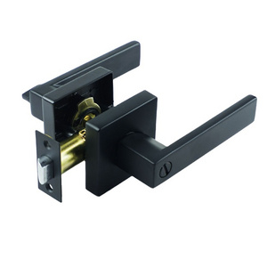 Top Security Privacy Bedroom Interior Entrance Tubular  Door Lock Matte Black Door Handle Lever Lock