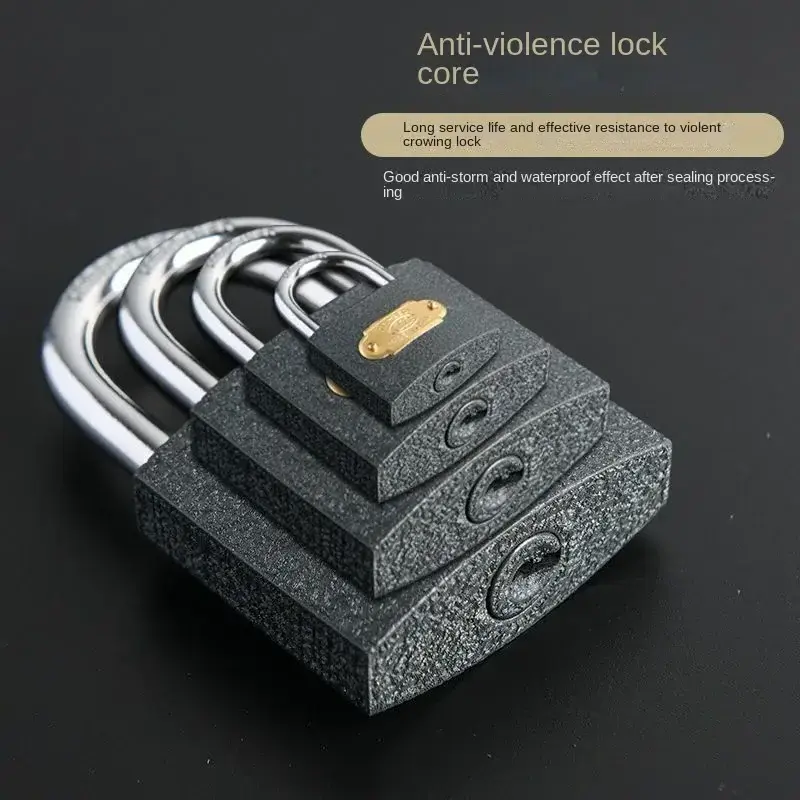 Wholesale customizable LOGO high quality cheap multi size safety black keyed padlock 20mm 25mm 30mm Iron padlock