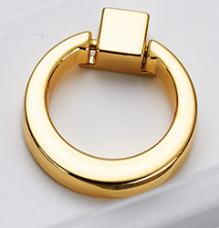 Zinc alloy closet pull drawer cabinet gold round ring knob handle