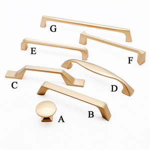 Cabinet Handles Gold Furniture Handles Kitchen Furniture Drawer Hardware Pull Rose Gold Cabinet Knobs and Handles ZINC