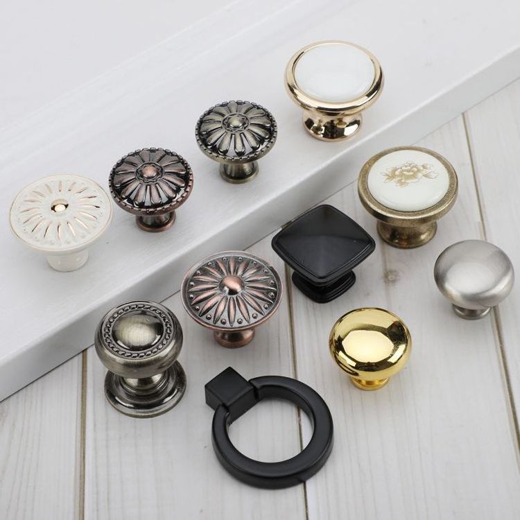 kitchen drawer knobs Aluminum black cabinet handle