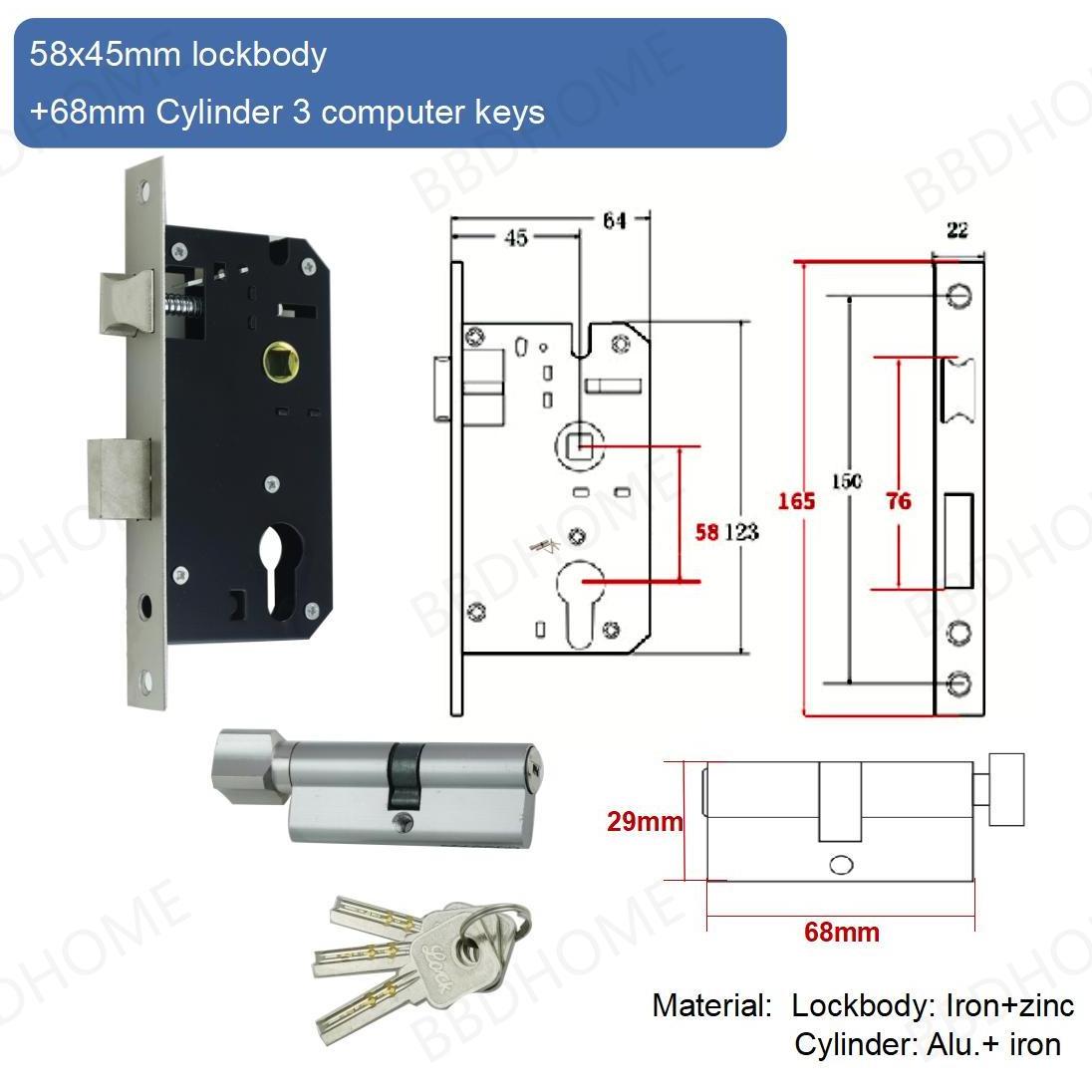 Factory Euro Metal square Rosette  key escutcheon Modern Black Zinc alloy locks and door handle for door