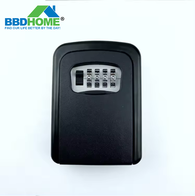 BBDHOME BBD-HG4 4-digit metal wall mout black lock box wall mount