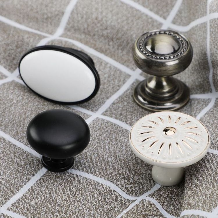 kitchen drawer knobs Aluminum black cabinet handle