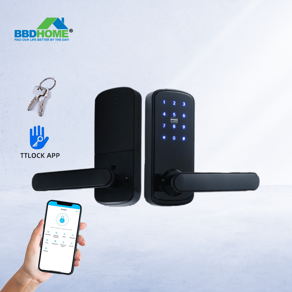 BBDHOME WI-FI Fingerprint Keyless Entry Front Door Anti-Peeping Electronic Digital Keypad Door Lock With Handle