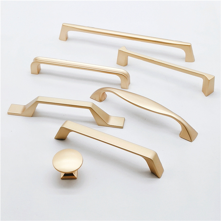 Cabinet Handles Gold Furniture Handles Kitchen Furniture Drawer Hardware Pull Rose Gold Cabinet Knobs and Handles ZINC