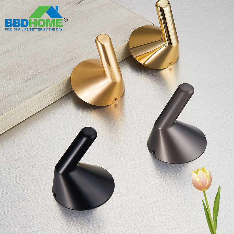 BBDHOME Zinc alloy Self Adhesive Hook Kitchen Bathroom Wall Mounted Clothes Wall Coat Hooks