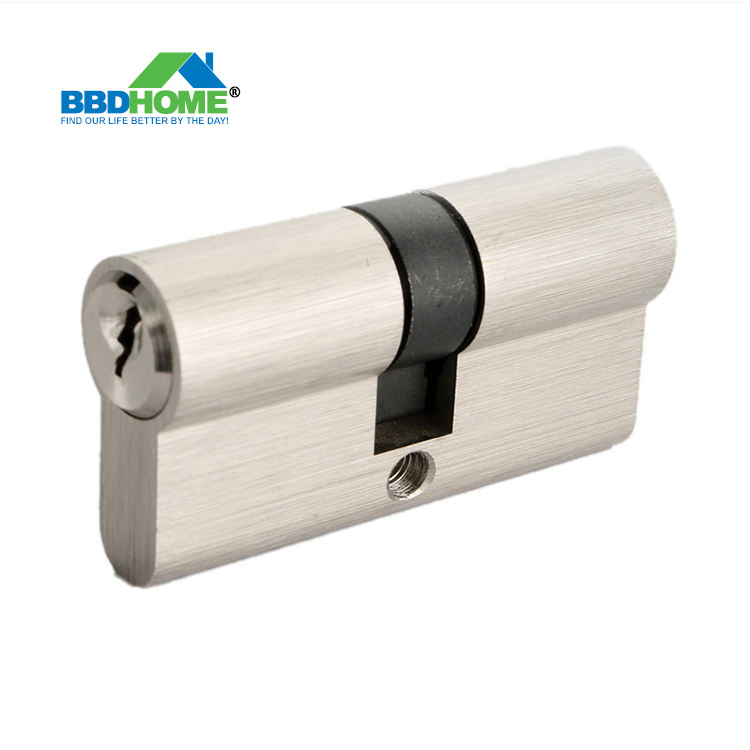 BBDHOME Stain Nickel Brass Aluminum Znic Alloy Oval Cylinder Key Brass Anti Snap Euro Profile door Lock Cylinder