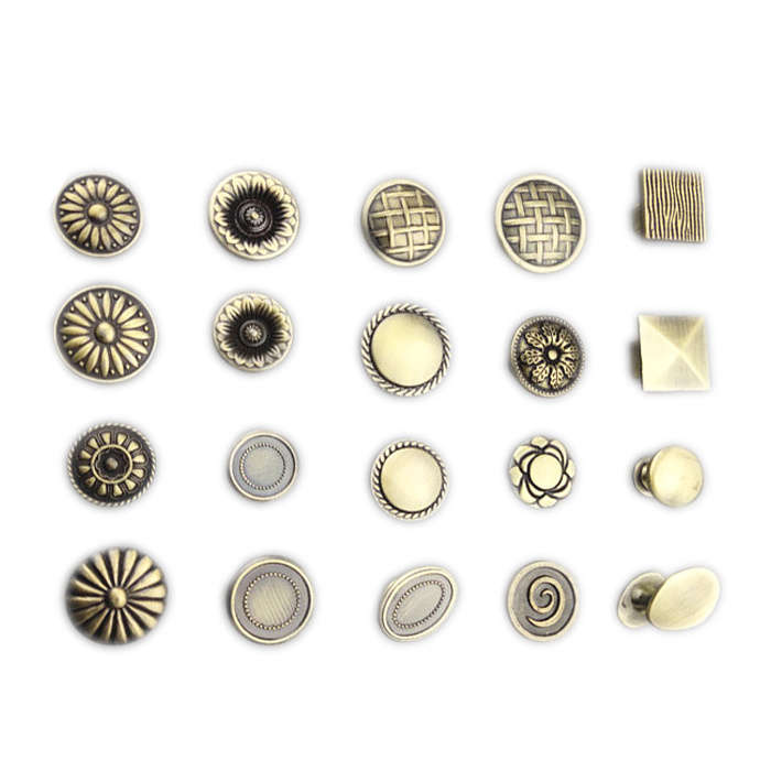 Top saling Zinc Alloy Old brass Antique kitchen cabinet Knurled Antique Brass Round Knob drawer door handles