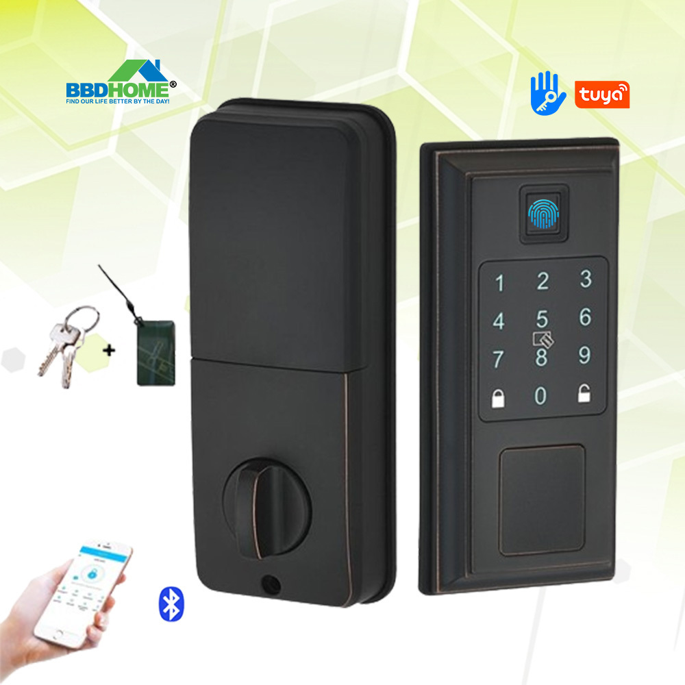 Bluetooth APP Control Without Handle Interior Entrance Door Alexa Google Assistant Smart Deadbolt Keypad Lock