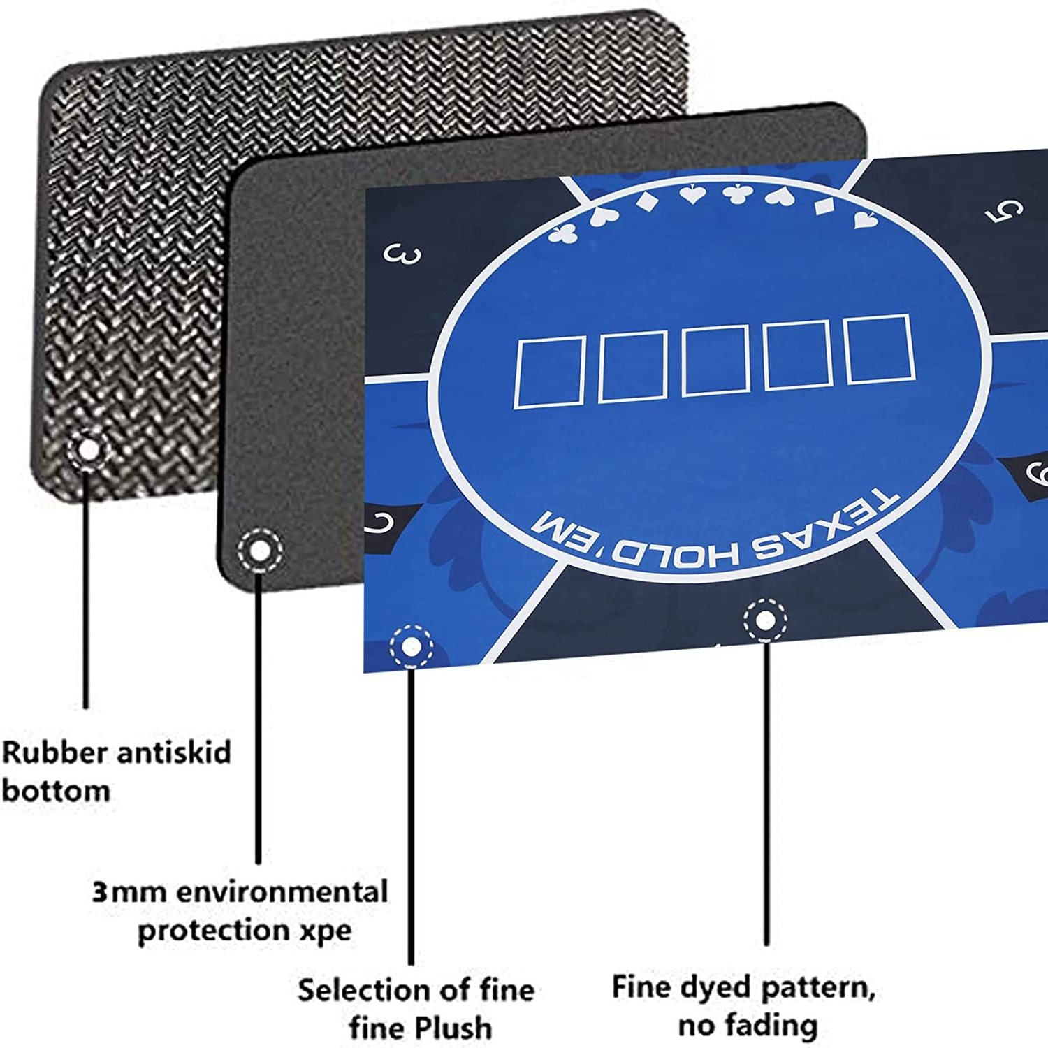 Texas Hold'em Poker Table Mat Cloth Game Table Chess Board Casino Poker Mat
