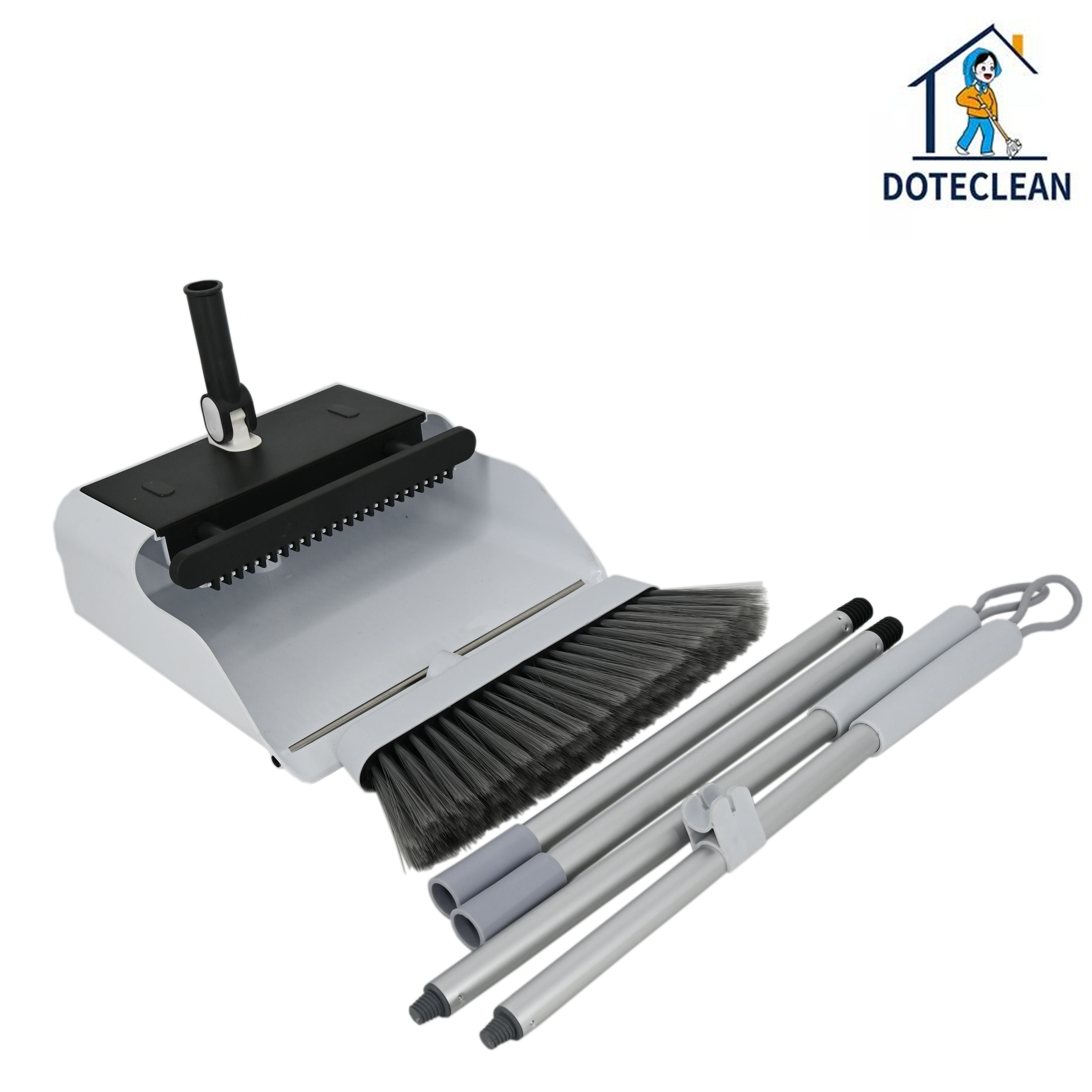 2023 Hot selling new household automatic shrink cleaning tools and accessories Sweeping broom and dustpan combination