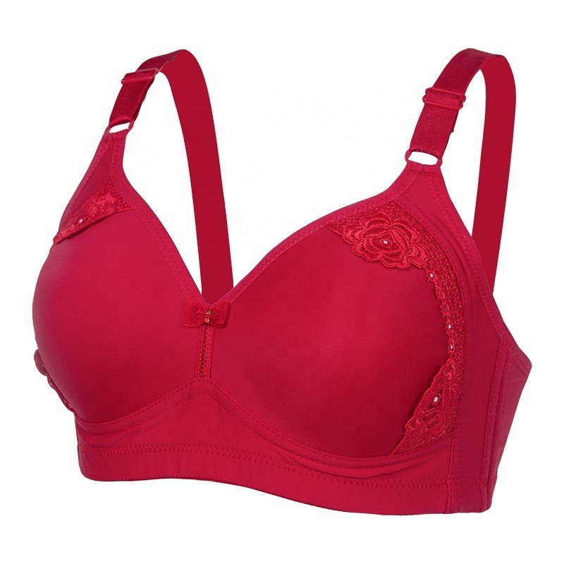 New Style Full Cup Big Size Thin Wire Free Plain Dyed Appliques Women'S 38 Bra Size