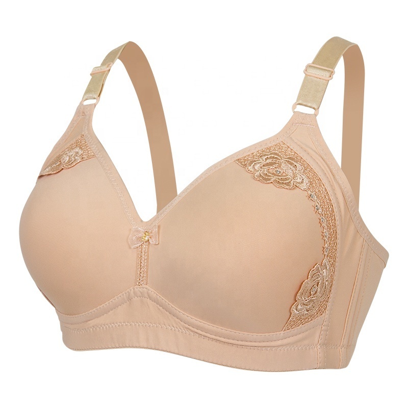 New Style Full Cup Big Size Thin Wire Free Plain Dyed Appliques Women'S 38 Bra Size