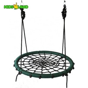 Fully Assembled Traditional & Modern Kids Outdoor round Rope Net Tree Web Nest Swing for Courtyard & School Playgrounds