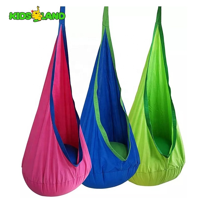 Indoor Outdoor 100% Cotton Loading Capacity 170 lbs Kids Pod Swing Seat Hanging Hammock Chair Sensory Swing