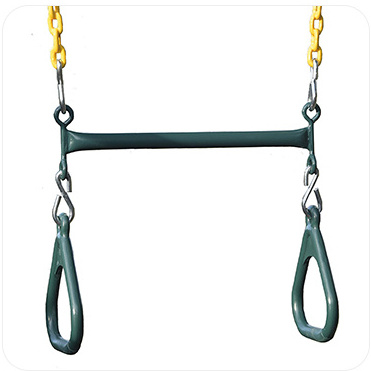 Playground Accessories PVC Coated Chain Children Trapeze Swing Bar Garden Gym Ring Trapeze Bar Swing