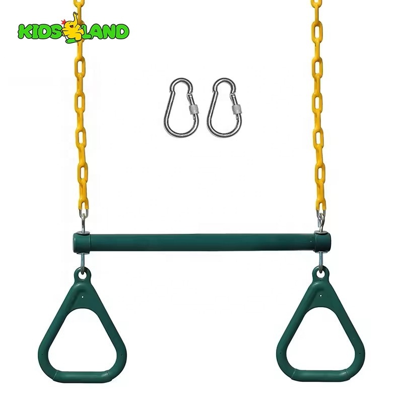 Playground Accessories PVC Coated Chain Children Trapeze Swing Bar Garden Gym Ring Trapeze Bar Swing