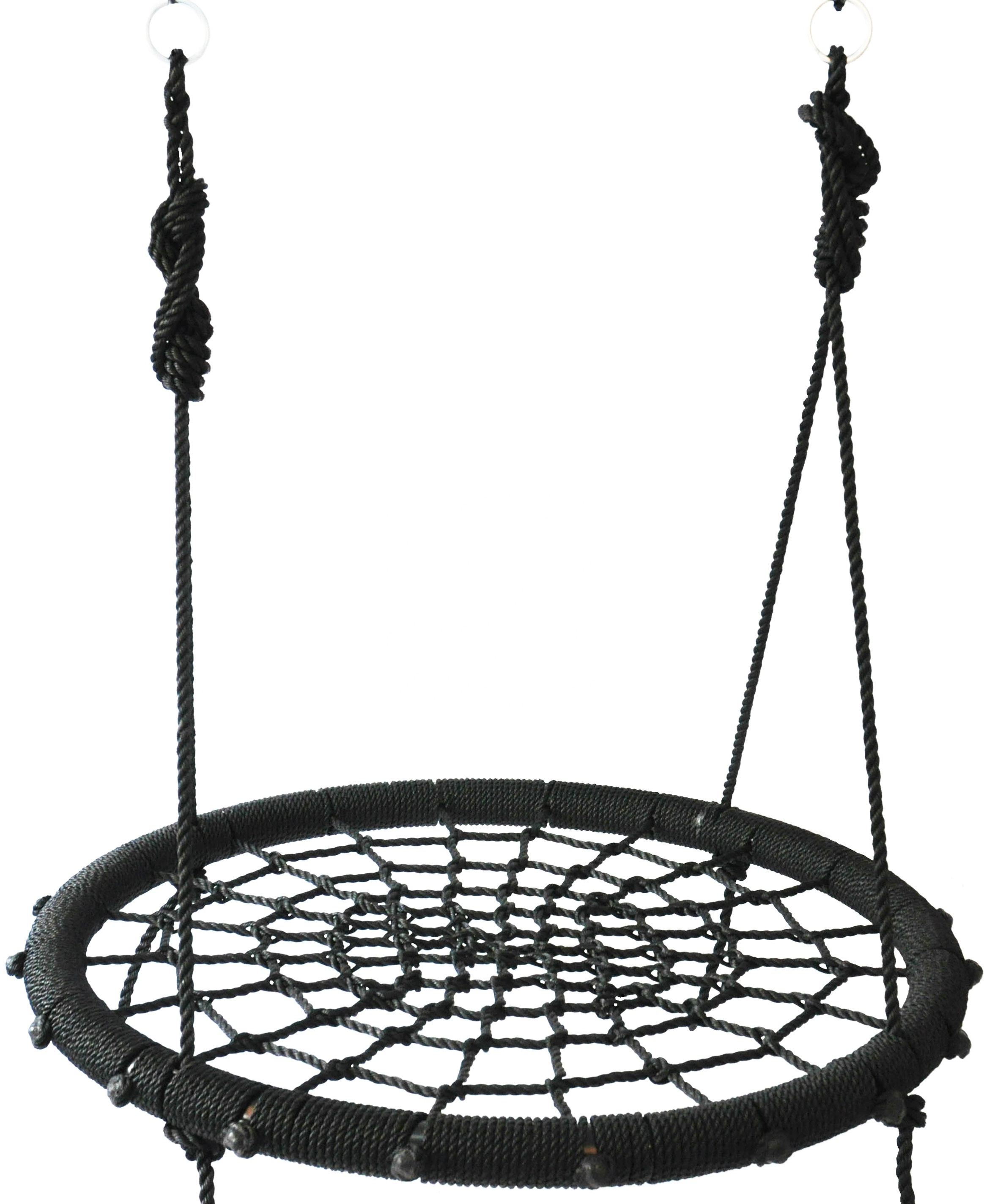 Indoor/Outdoor Garden Portable Hanging Swing Made of Rope Black Round Nest Swing