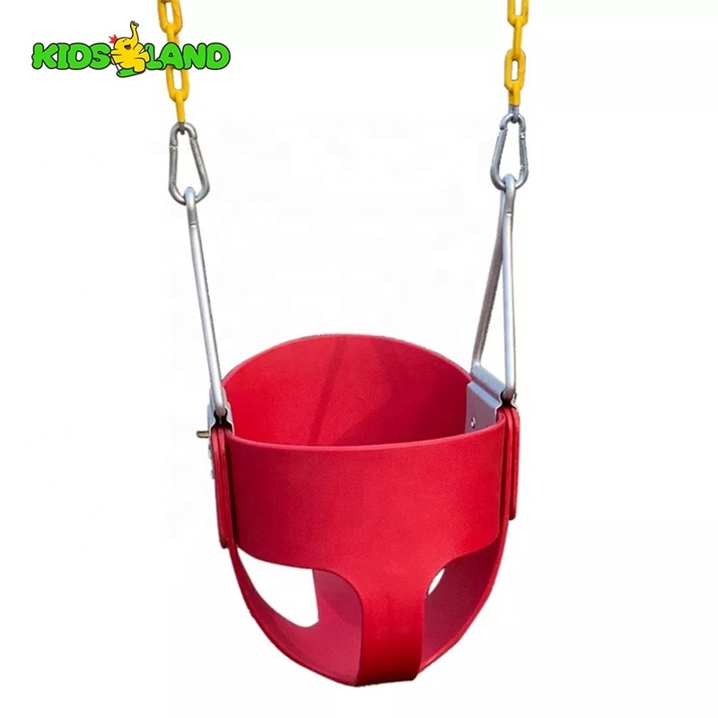 Indoor Outdoor Child Seat Swing Red High Back Full Bucket Toddler Swing