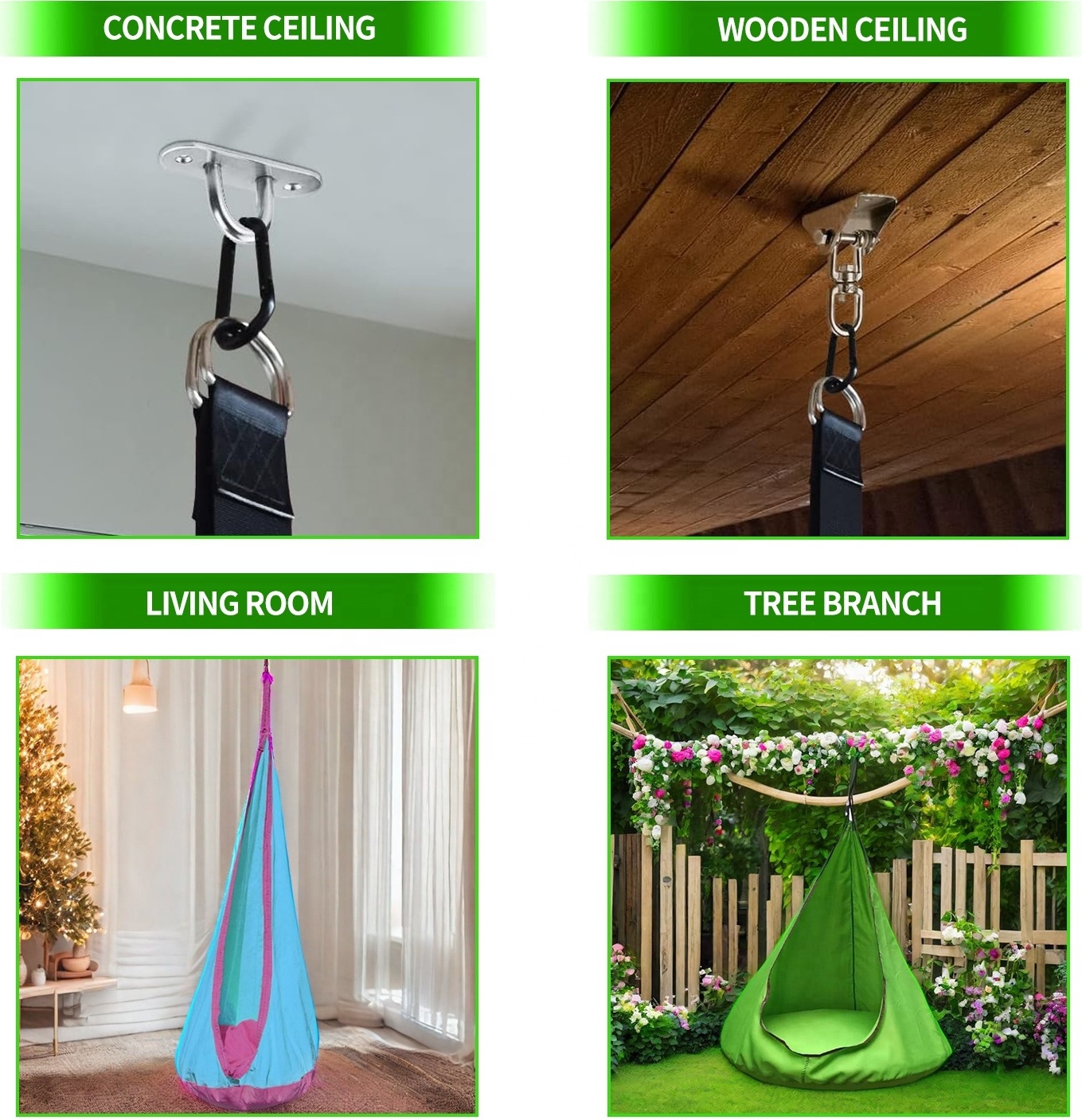 Outdoor and Indoor Kids Patio Swing Sensory Pod Baby Hammock Swing