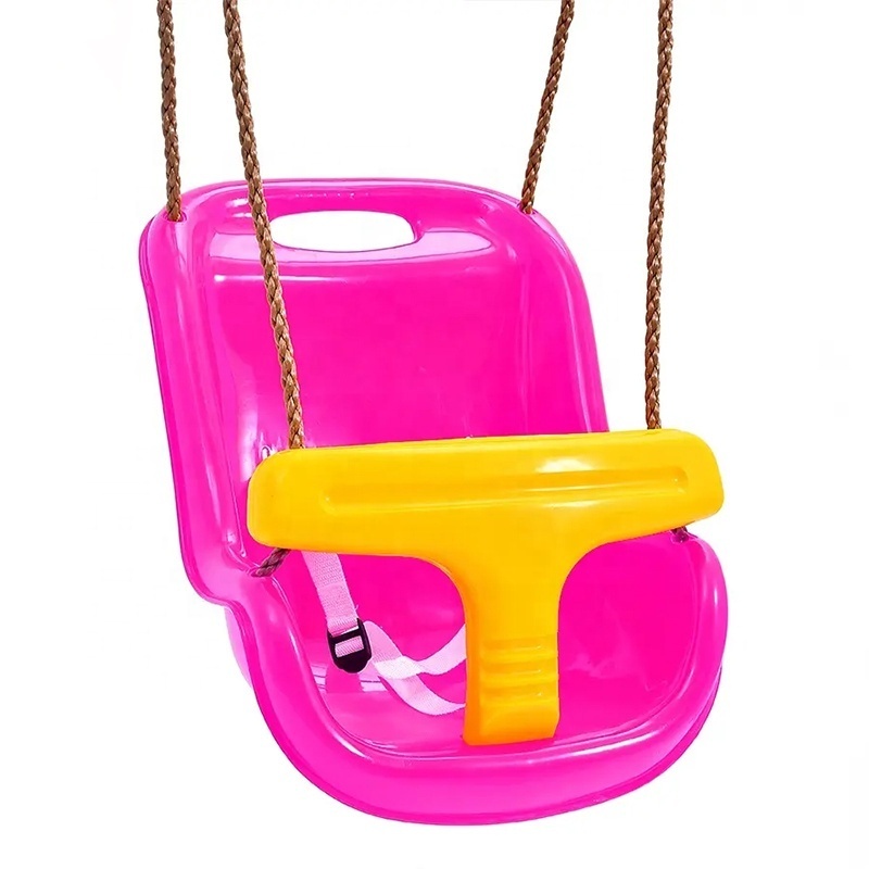 Baby Outdoor Indoor Modern High-Back Plastic Toddler Swing Rope Swing with T-Bar and Safety Rope