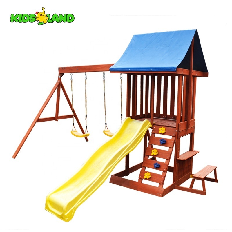 Hillside Play Centre Wooden Playground Outdoor Playground Equipment Kids Slide Swing Set