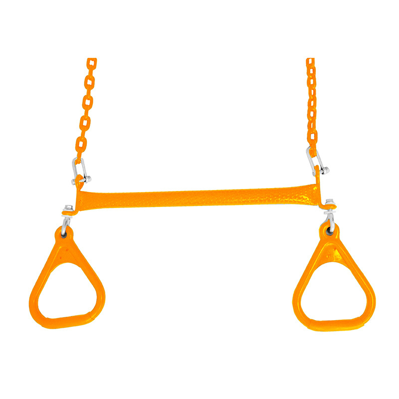 Courtyard Park School Playgrounds PVC Coated Chain Swivel Gym Ring Attachment Outdoor Kid Trapeze Bar