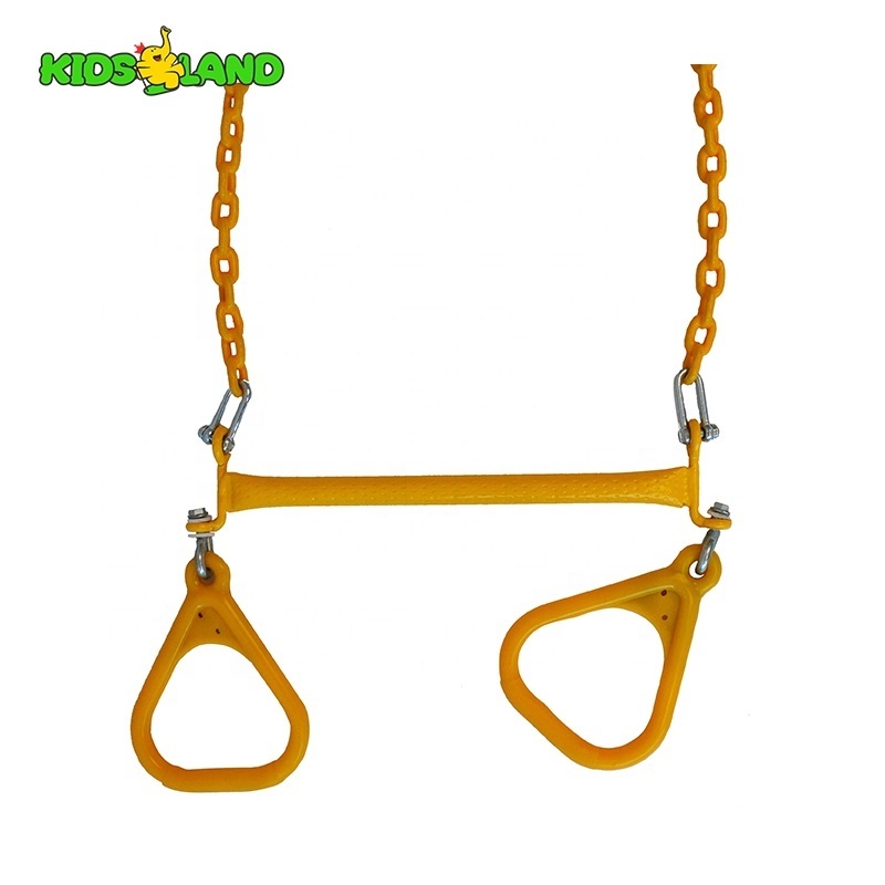 Courtyard Park School Playgrounds PVC Coated Chain Swivel Gym Ring Attachment Outdoor Kid Trapeze Bar