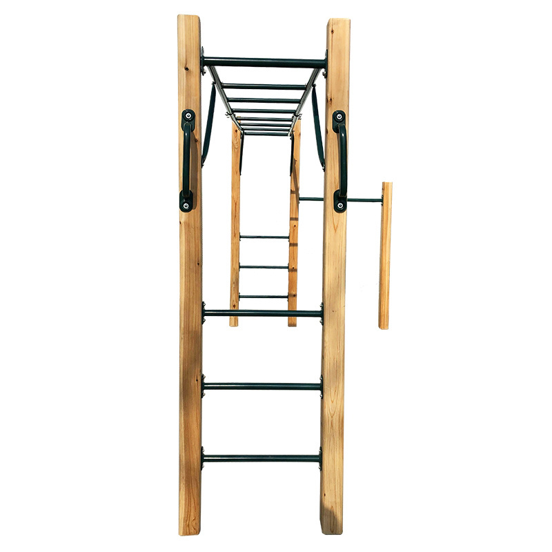 Outdoor Wooden Jungle Gym Kids Obstacle Course Climbing Frame Monkey Bar for Outdoor Fitness Equipment