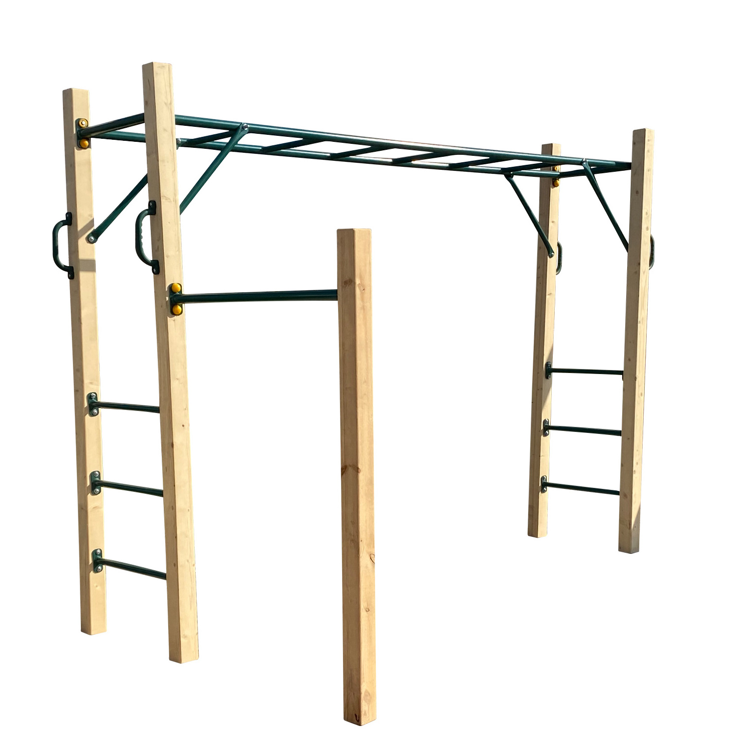 Outdoor Ninja Warrior Obstacles Children Climbing Ladder Wall Gym Outdoor Wooden Kid Monkey Bar