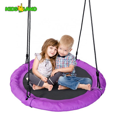 Modern Purple Kids Saucer Swing Indoor and Outdoor Round Platform Swing for Garden for Outdoor Furniture