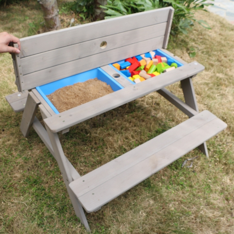 Sand Activity Play Picnic Table  with Umbrella and Chair Bench Set