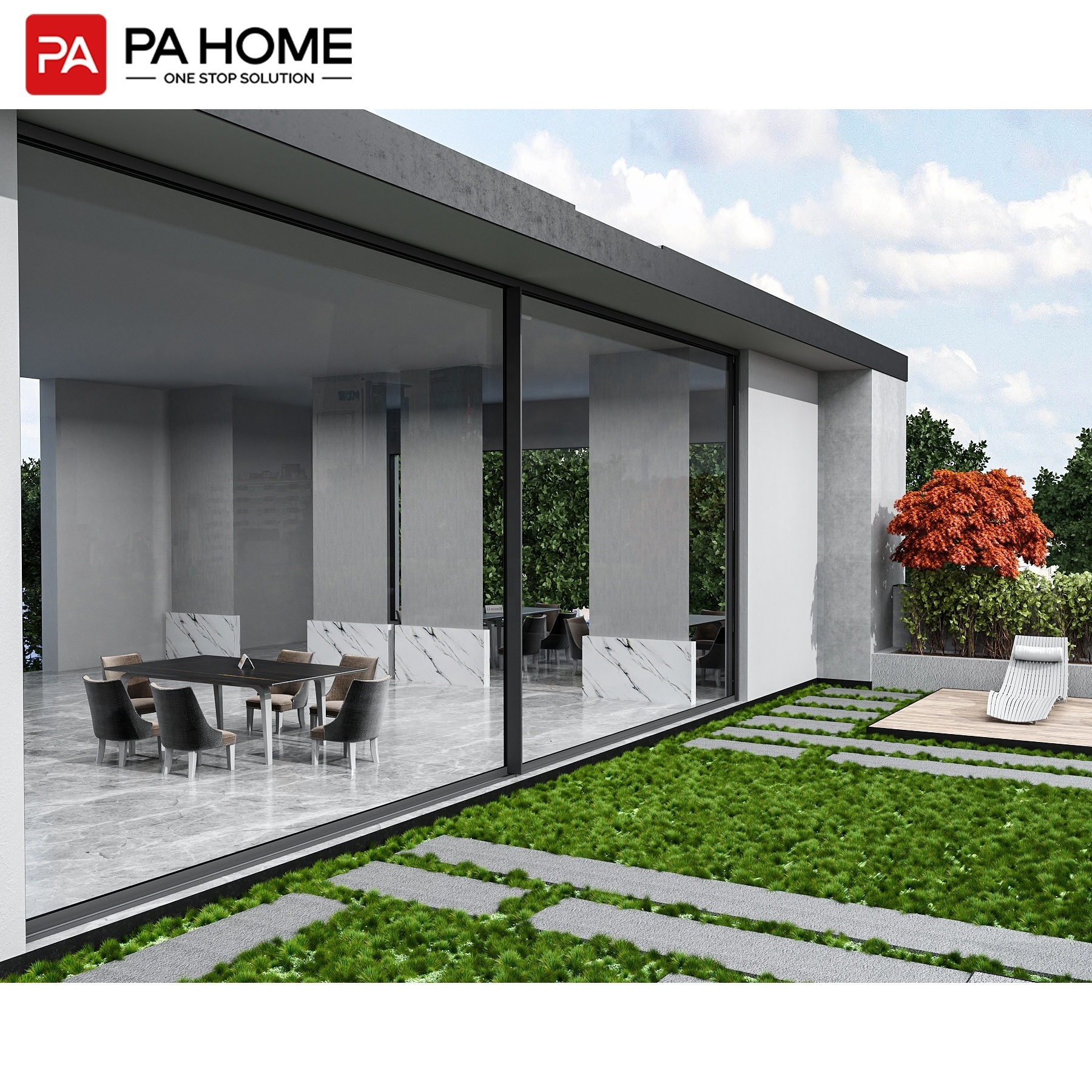 PA Modern House Patio Front Heavy Duty System Automatic Aluminum Sliding Door