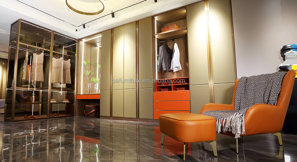 PA bedroom furniture design armoire custom sliding door walk in modern wardrobe closet