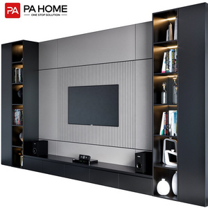 PA wooden luxury modern design stand unit wall mounted living room tv cabinet