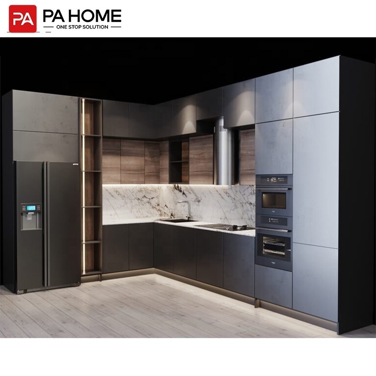 PA Italian furniture smart folding movable pull down modern small kitchen cabinets