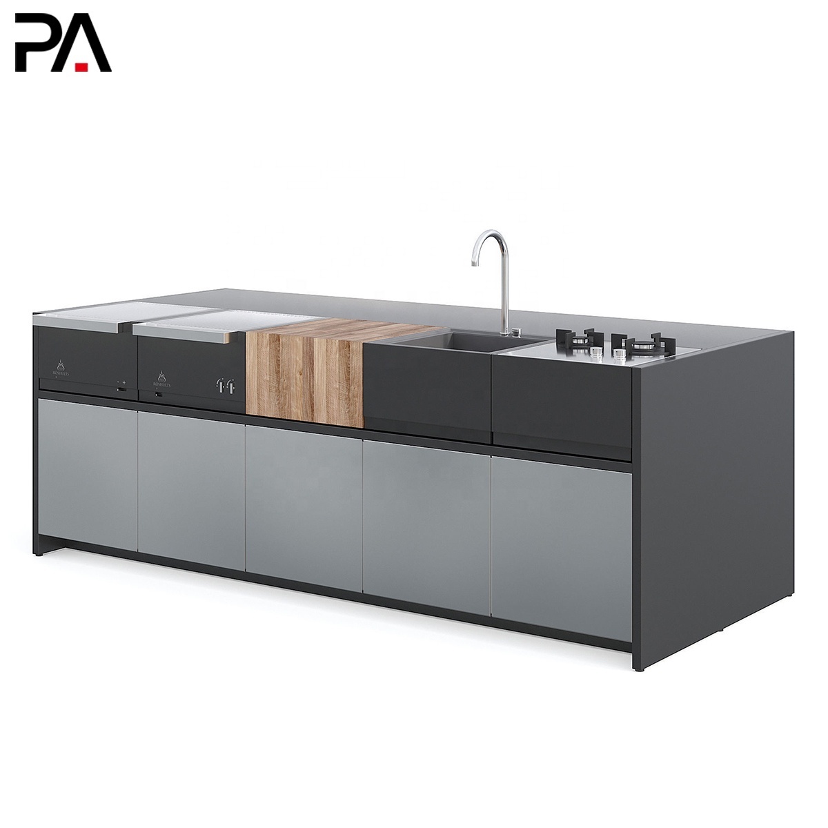 PA industrial outdoor kitchen with sink and grill aluminum kitchen cabinet