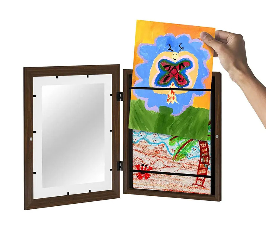 New Product Custom Kids Art Frames Front Opening Wood Kids Artwork Picture Frame Home Decor Kids Art Frames