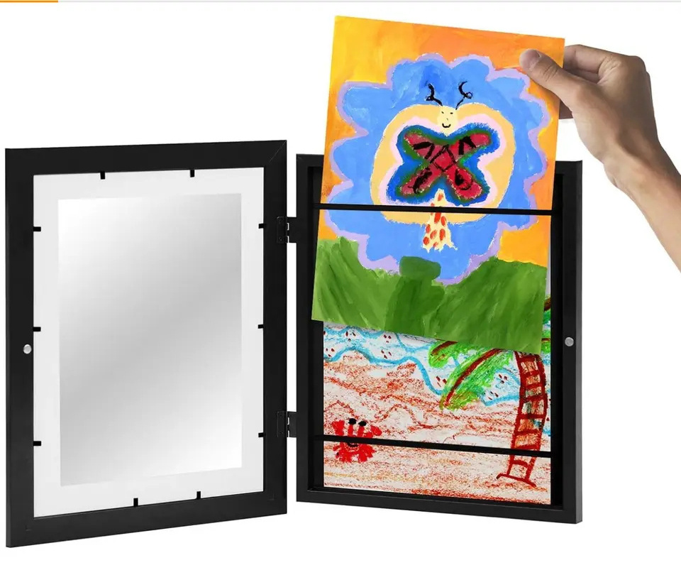 New Product Custom Kids Art Frames Front Opening Wood Kids Artwork Picture Frame Home Decor Kids Art Frames