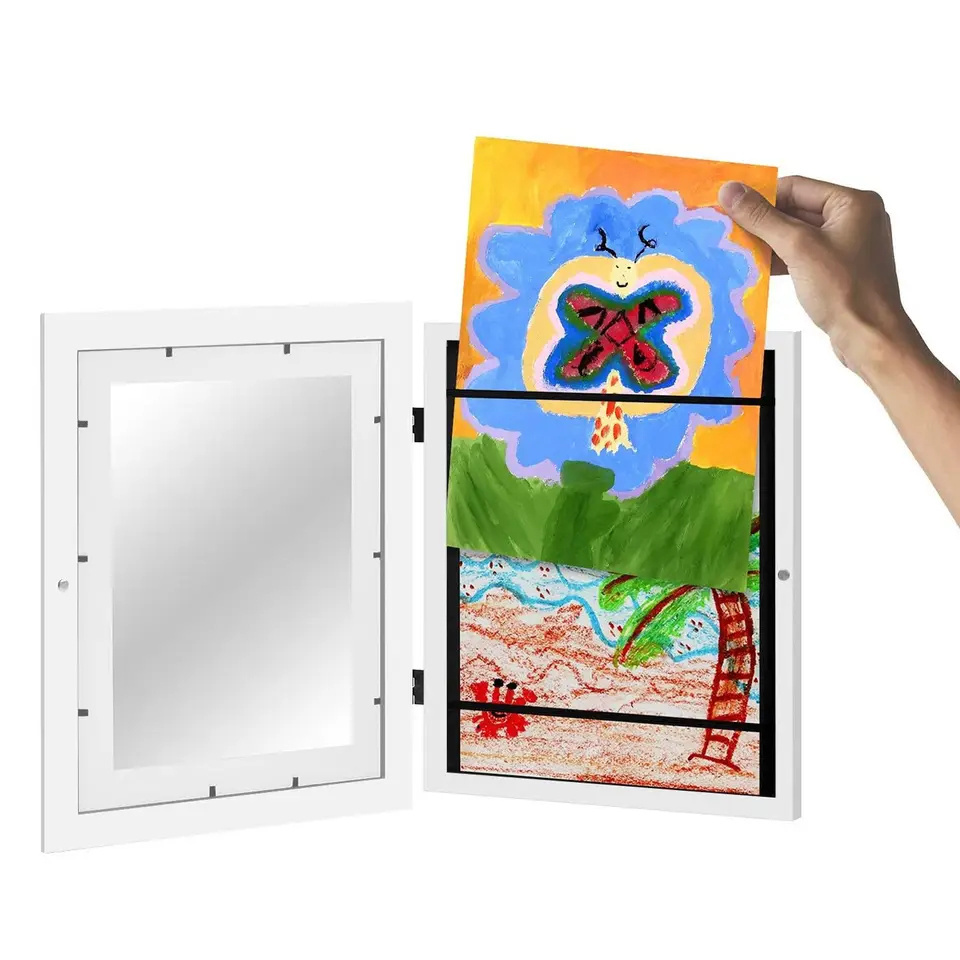 New Product Custom Kids Art Frames Front Opening Wood Kids Artwork Picture Frame Home Decor Kids Art Frames