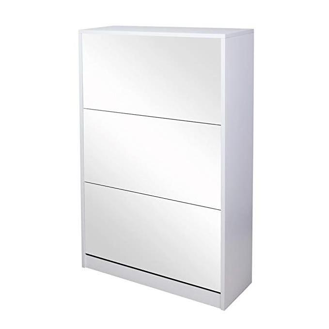 Factory direct sales mirror shoes cabinet with three drawers wooden shoe rack wooden shoe rack cabinet