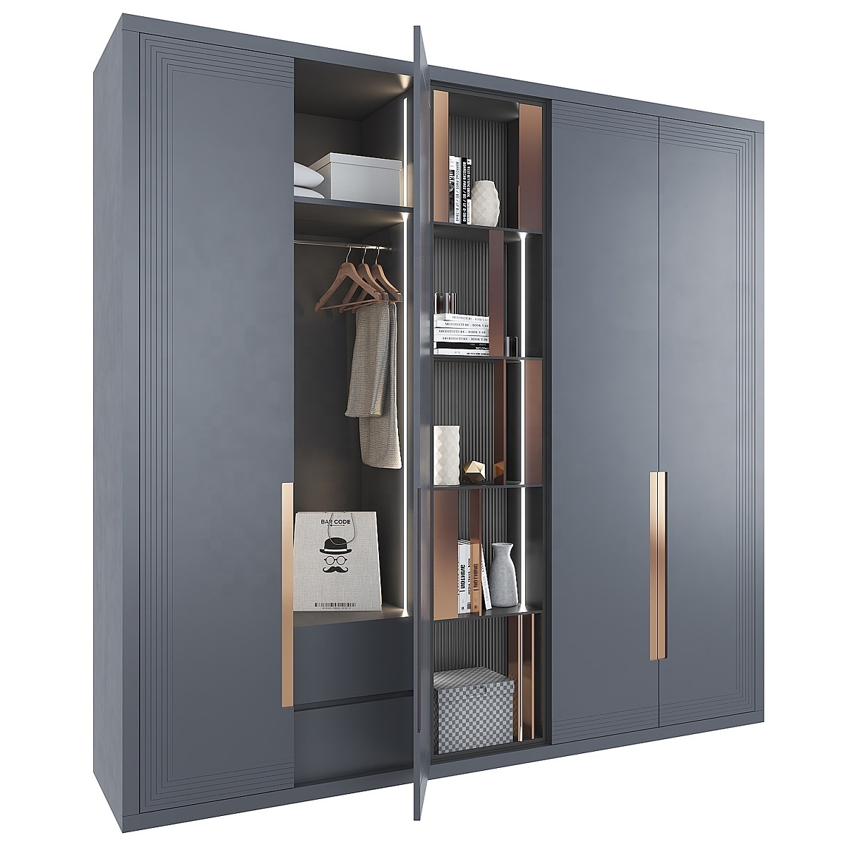 PA furniture folding portable bedroom black walldrope closet almari wall wardrobe by handles