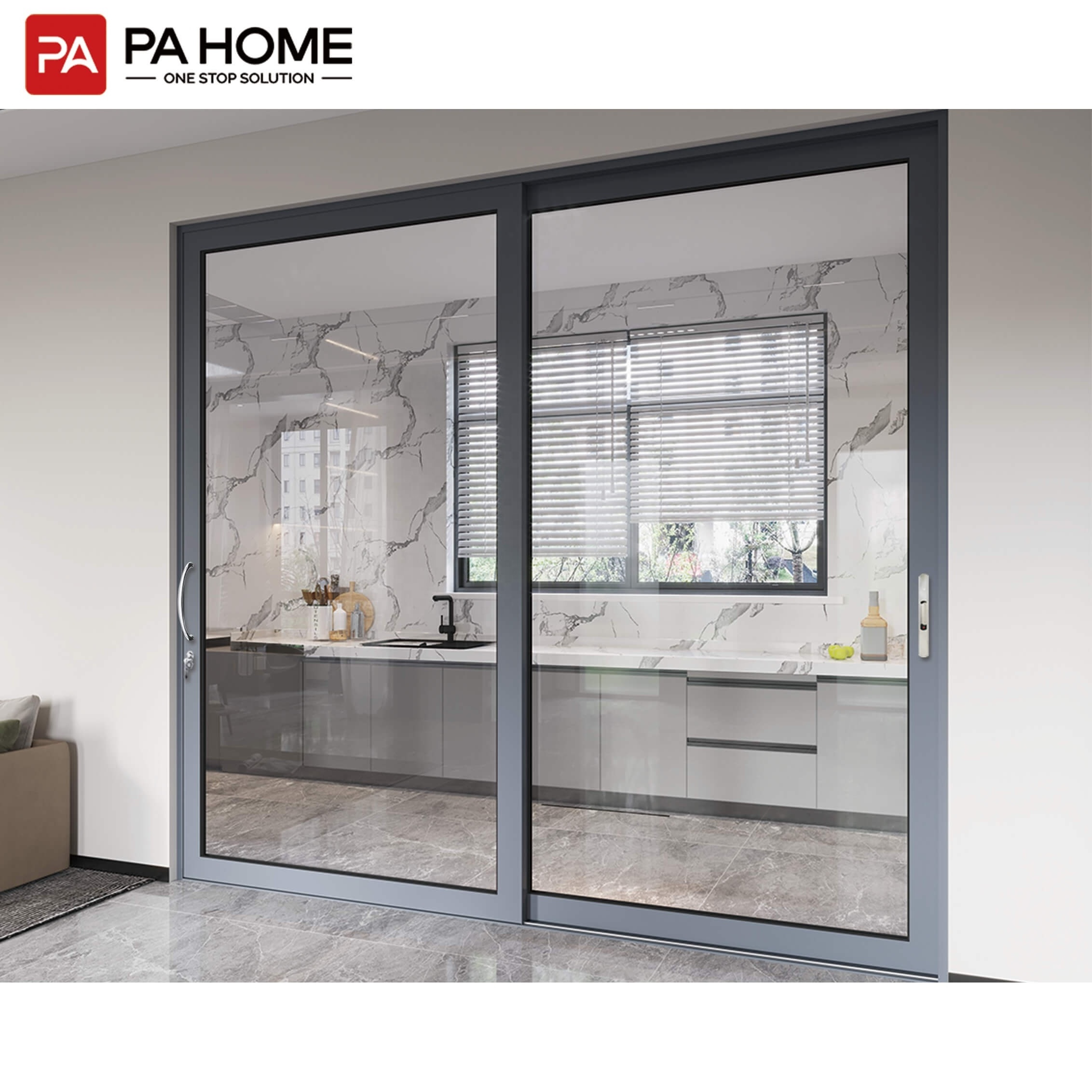 PA interior luxury custom modern design pvc aluminum folding glass bifold door