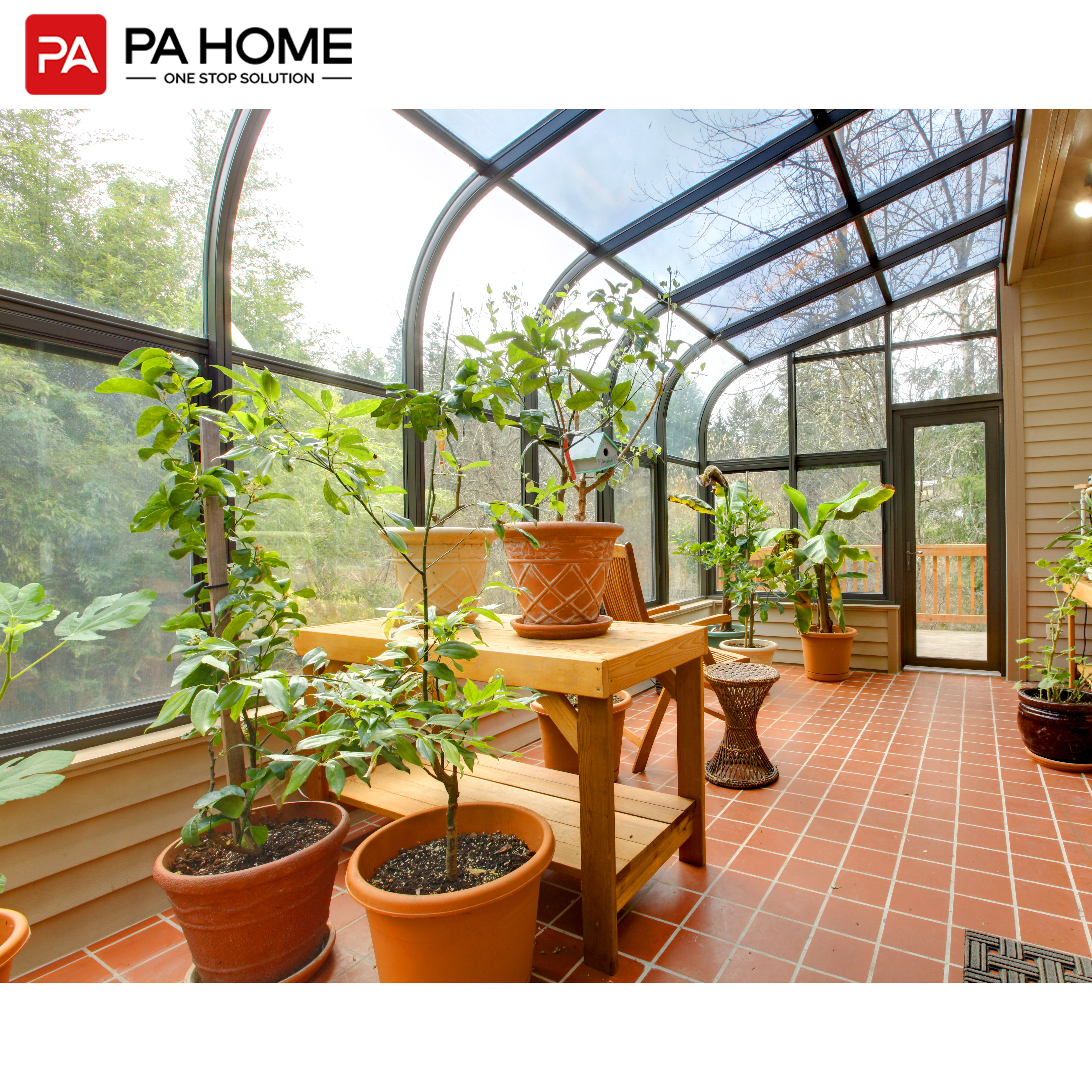 PA customized conservatory aluminum glass houses free standing sunrooms