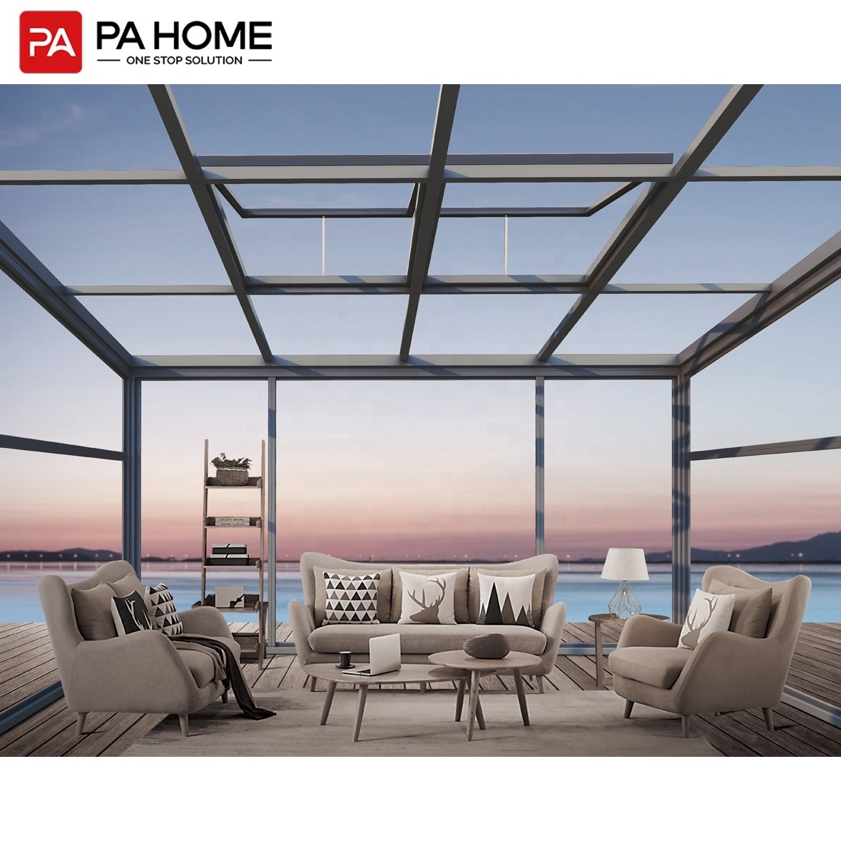 PA customized conservatory aluminum glass houses free standing sunrooms