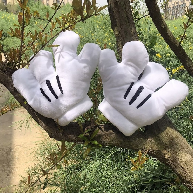 Cartoon White Anime Mouse Glove Costume Accessories Plush Mickey Gloves