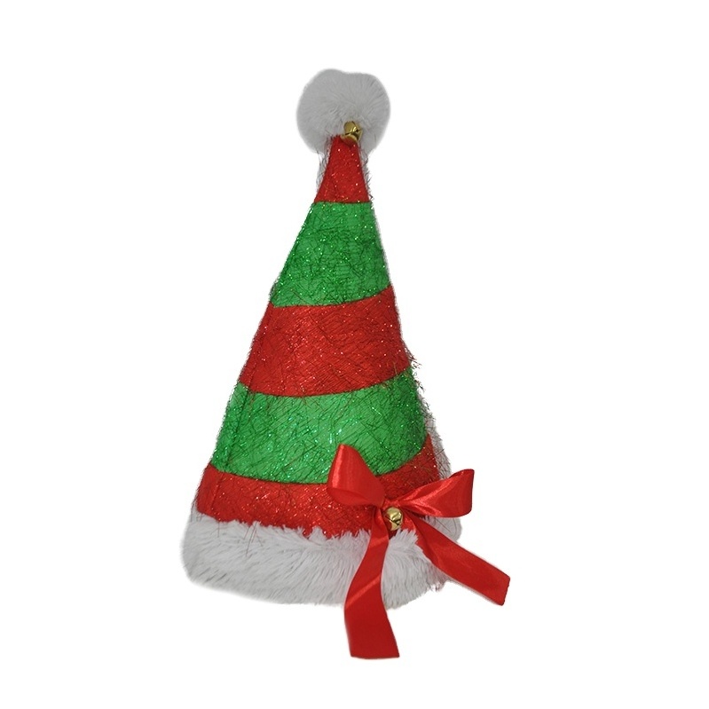 Custom Felt Red Crown Design Green Ugly Crazy Christmas Hats Elf Hat