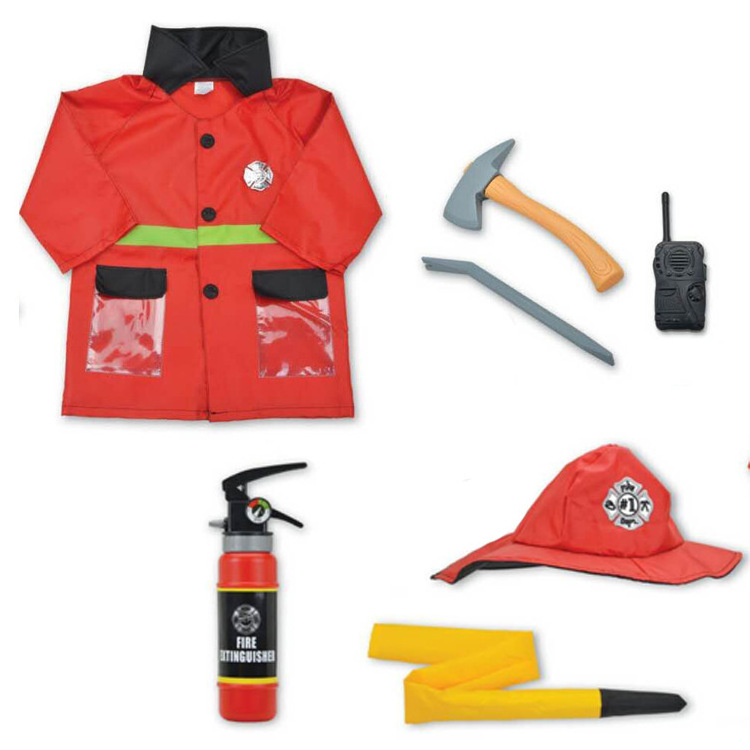 role play firemen career costume firefighter clothes with accessories for kids scrubs firemen doctor cosplay uniforms